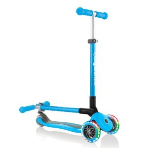 Bikes, Scooters & Ride-Ons |   Globber Primo Foldable Lights Sky Blue Scooter Bikes, Scooters & Ride-Ons Bikes, Scooters & Ride-Ons