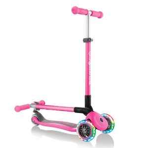 Bikes, Scooters & Ride-Ons |   Globber Primo Foldable Lights Sky Neon Pink Scooter Bikes, Scooters & Ride-Ons Bikes, Scooters & Ride-Ons